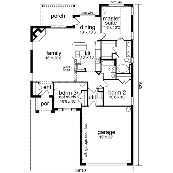 Home Plan - Traditional Floor Plan - Main Floor Plan #84-222