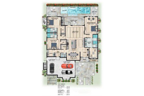Floor Plan - Main Floor for Modern House Plan #548-37 - 3 bed, 3.5 bath