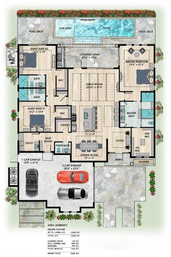 Modern Floor Plan - Main Floor Plan #548-37