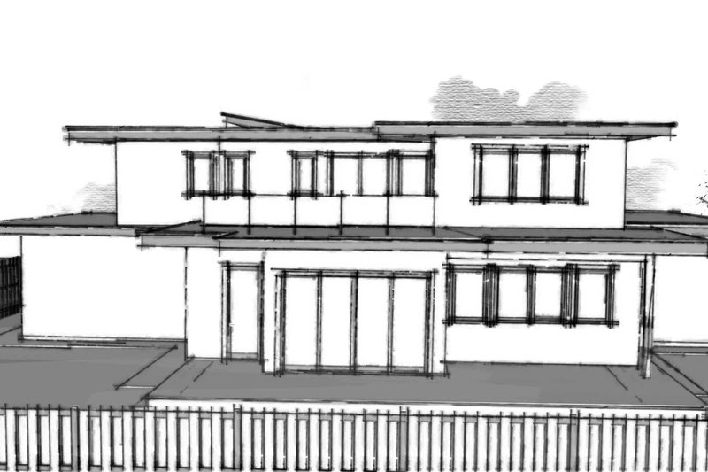 Dream House Plan - Exterior - Rear Elevation for Contemporary House Plan #1101-53 - 3 bed, 3.5 bath