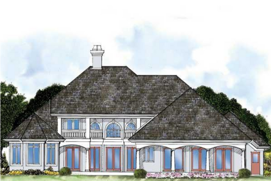 Exterior - Rear Elevation 1 for Mediterranean House Plan #930-46 - 4 bed, 3.5 bath