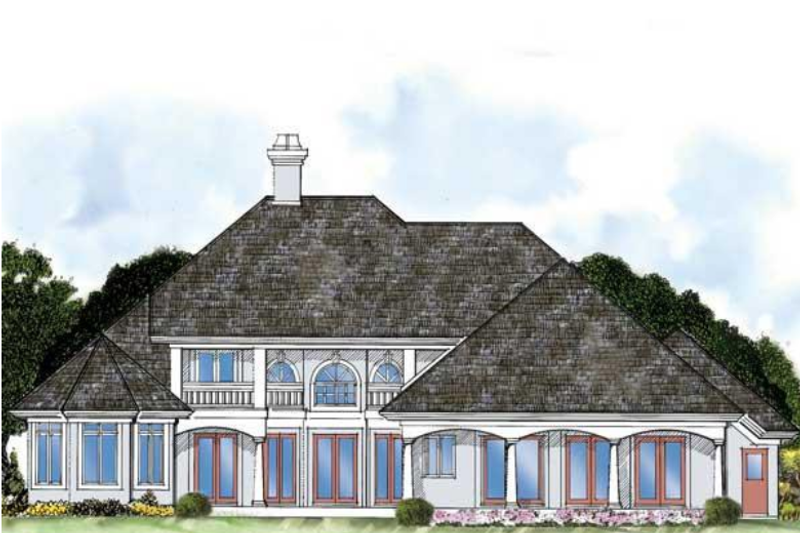 House Blueprint - Exterior - Rear Elevation 1 for Mediterranean House Plan #930-46 - 4 bed, 3.5 bath