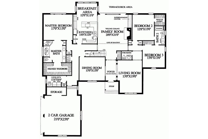 Home Plan - Floor Plan - Main Floor for European House Plan #137-227 - 5 bed, 4.5 bath