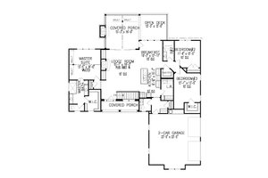 Floor Plan - Main Floor for Farmhouse House Plan #54-536 - 3 bed, 2.5 bath