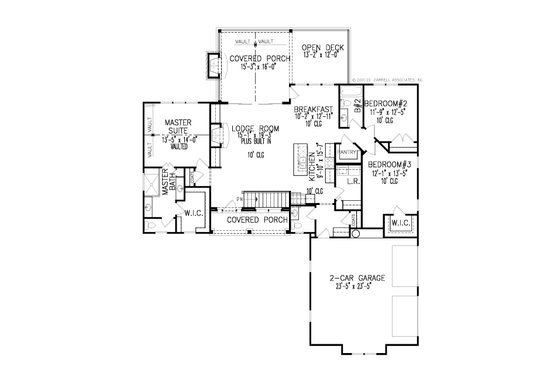 Floor Plan - Main Floor for Farmhouse House Plan #54-536 - 3 bed, 2.5 bath