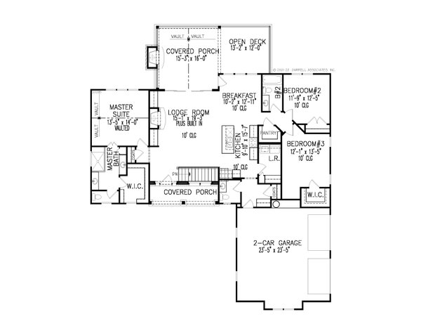 Architectural House Design - Farmhouse Floor Plan - Main Floor Plan #54-536
