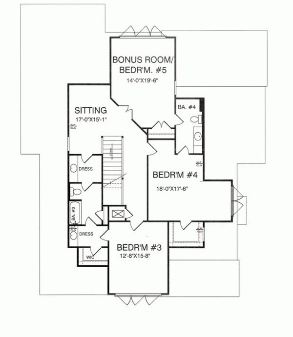 Farmhouse Floor Plan - Upper Floor Plan #37-227
