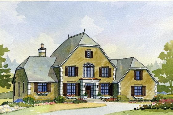 European style home, elevation