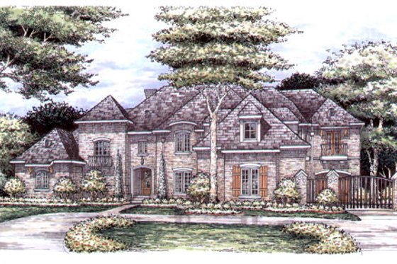 Exterior - Front Elevation for European House Plan #141-325 - 5 bed, 4.5 bath