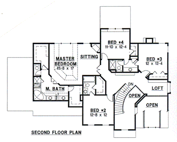 European Floor Plan - Upper Floor Plan #67-187