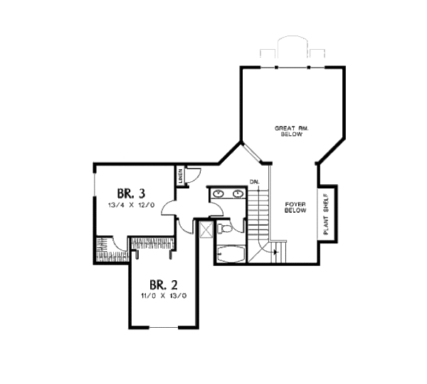 Home Plan - European Floor Plan - Upper Floor Plan #48-337