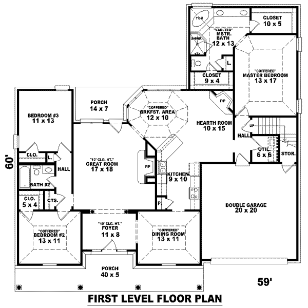 Southern Floor Plan - Main Floor Plan #81-1097