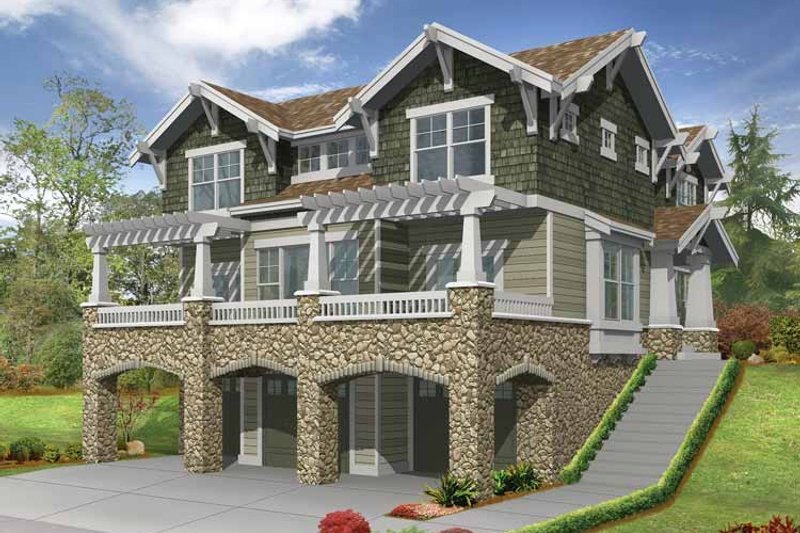 Home Plan - Exterior - Front Elevation 3 for Craftsman House Plan #132-312 - 3 bed, 2.5 bath