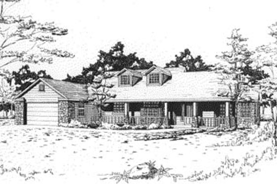 Exterior - Front Elevation for European House Plan #24-162 - 3 bed, 2.5 bath