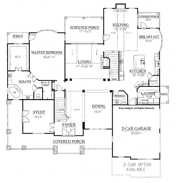 Architectural House Design - European Floor Plan - Main Floor Plan #437-66