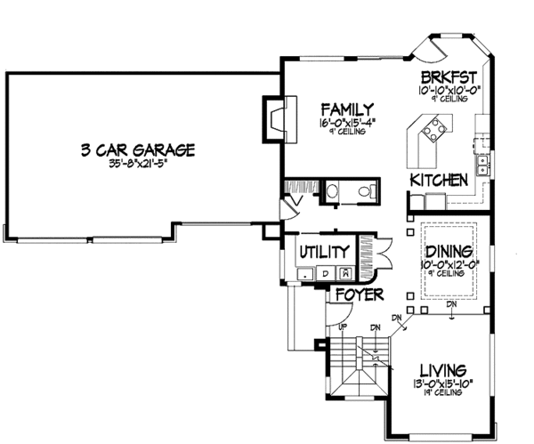 Architectural House Design - Traditional Floor Plan - Main Floor Plan #320-882