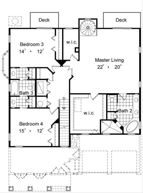 Home Plan - European Floor Plan - Upper Floor Plan #417-356