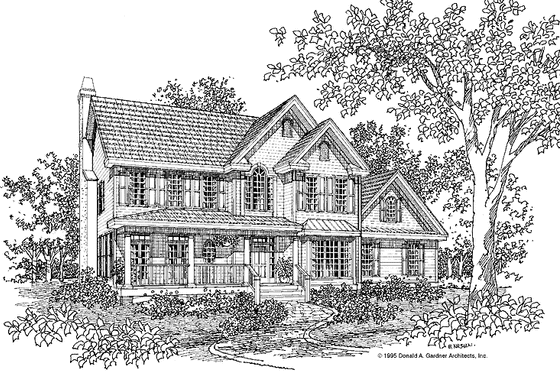 Exterior - Front Elevation 3 for Victorian House Plan #929-239 - 4 bed, 2.5 bath