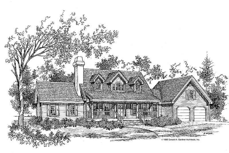 Architectural House Design - Country Exterior - Front Elevation Plan #929-102