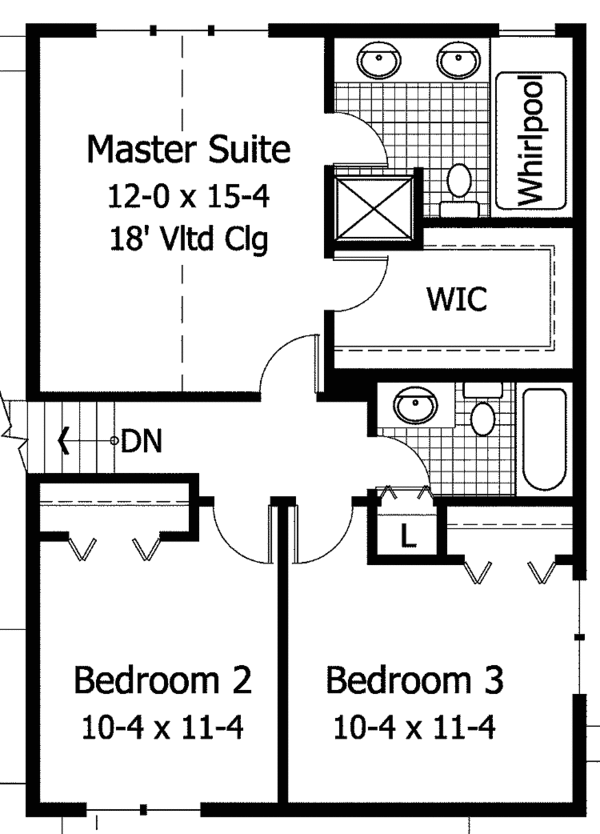 Architectural House Design - Traditional Floor Plan - Upper Floor Plan #51-742