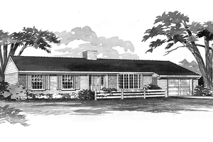 Ranch Exterior - Front Elevation Plan #72-511