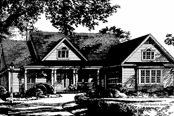 Exterior - Front Elevation 4 for Country House Plan #929-670 - 3 bed, 2 bath