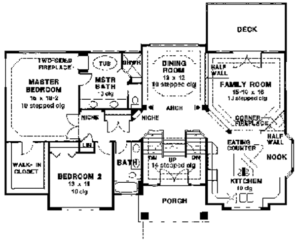 House Plan Design - Mediterranean Floor Plan - Main Floor Plan #966-69