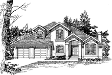 Dream House Plan - Mediterranean Exterior - Front Elevation Plan #47-1004