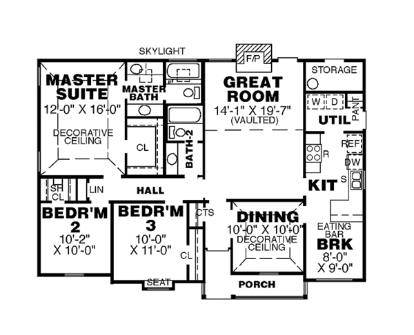 Dream House Plan - Country Floor Plan - Main Floor Plan #34-247