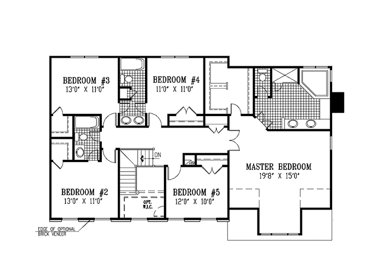 Home Plan - Floor Plan - Upper Floor for Classical House Plan #953-21 - 5 bed, 3.5 bath