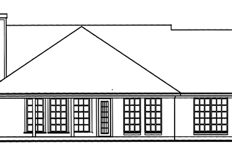 Home Plan - Exterior - Rear Elevation for Country House Plan #42-557 - 3 bed, 2 bath
