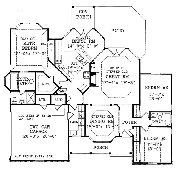 Architectural House Design - Country Floor Plan - Main Floor Plan #314-186