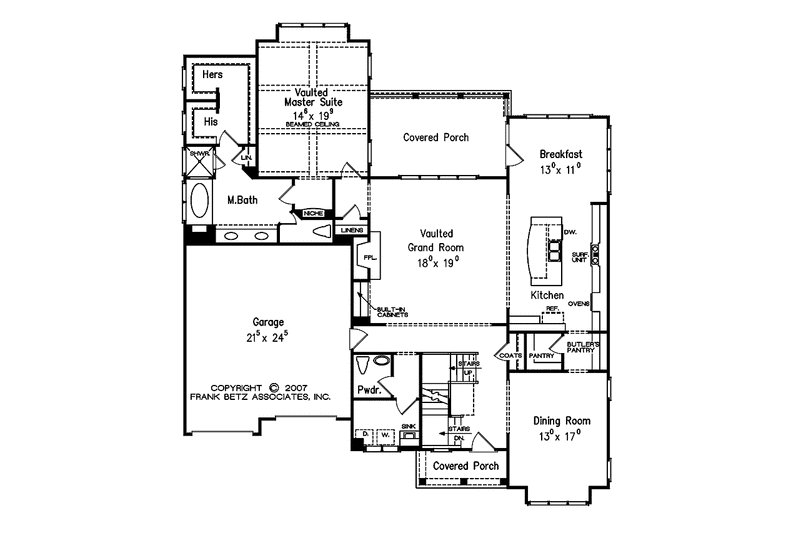 Home Plan - Floor Plan - Main Floor for European House Plan #927-493 - 3 bed, 3.5 bath