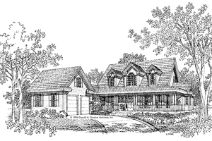 Country Exterior - Front Elevation Plan #929-485