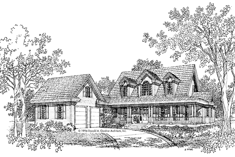 Architectural House Design - Country Exterior - Front Elevation Plan #929-485