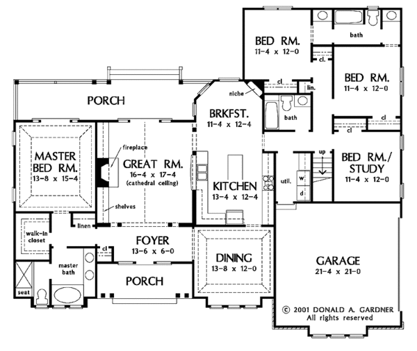 Architectural House Design - Ranch Floor Plan - Main Floor Plan #929-617