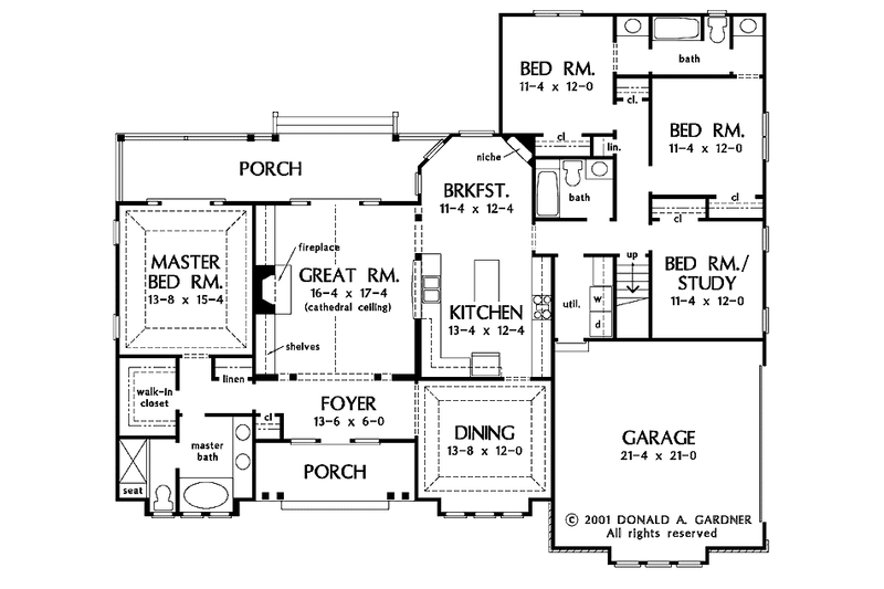 Home Plan - Floor Plan - Main Floor for Ranch House Plan #929-617 - 4 bed, 3 bath