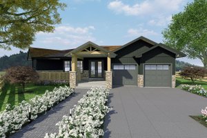 Exterior - Front Elevation 3 for Craftsman House Plan #1101-3 - 4 bed, 3.5 bath