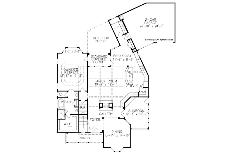 Home Plan - Floor Plan - Main Floor for Traditional House Plan #54-315 - 4 bed, 4.5 bath