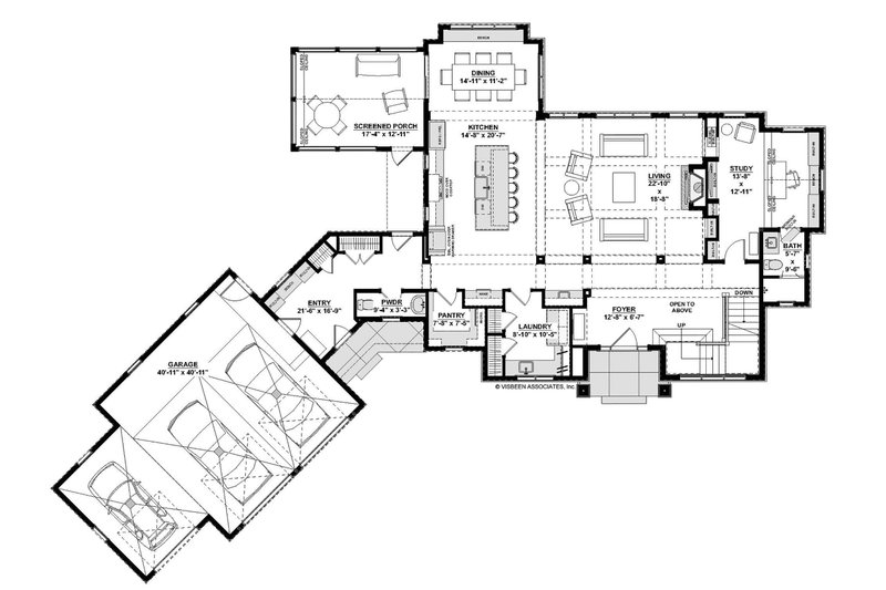 Home Plan - Floor Plan - Main Floor for European House Plan #928-342 - 3 bed, 3.5 bath