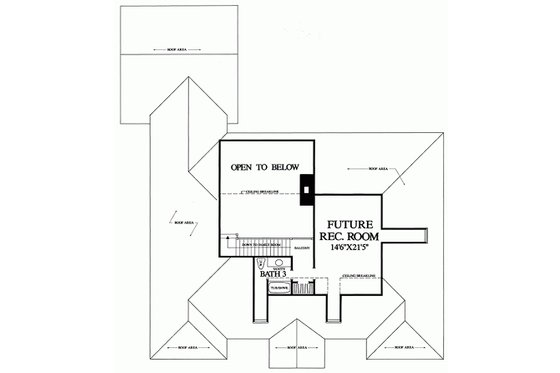 Floor Plan - Upper Floor for Southern House Plan #137-179 - 3 bed, 2 bath