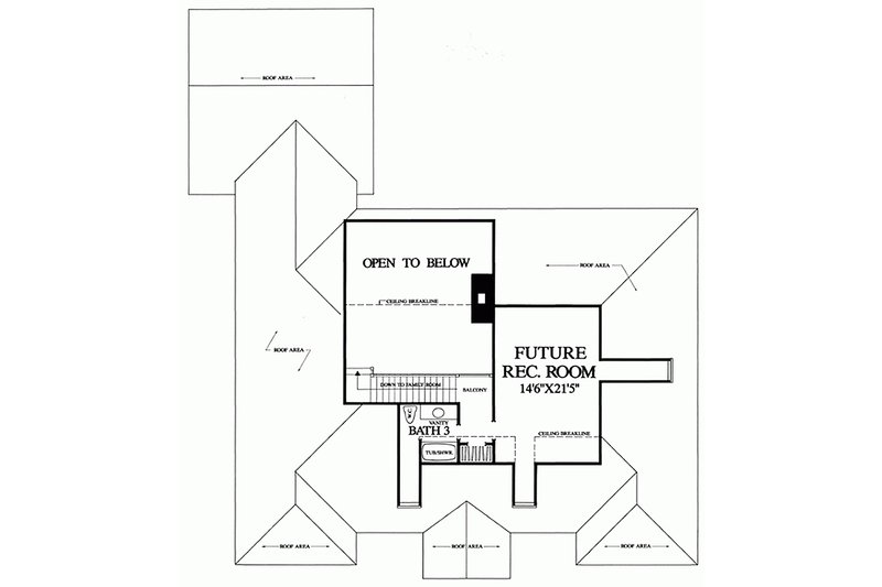 Home Plan - Floor Plan - Upper Floor for Southern House Plan #137-179 - 3 bed, 2 bath