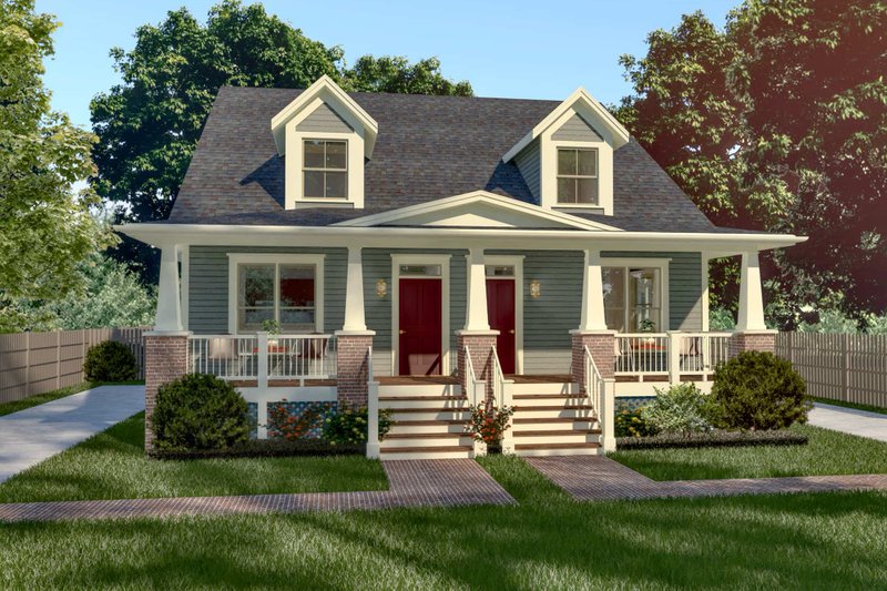 Craftsman Style House Plan - 3 Beds 3 Baths 1567 Sq/Ft Plan #79-249 Exterior