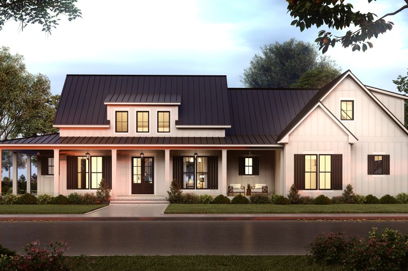 Dream House Plan - Farmhouse Exterior - Front Elevation Plan #430-261