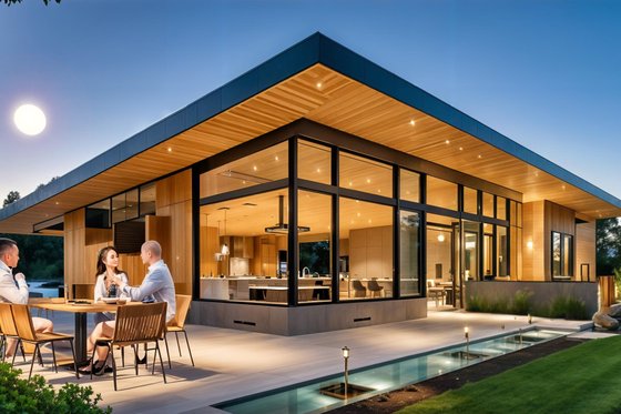 Exterior - Front Elevation for Modern House Plan #498-5 - 2 bed, 2 bath