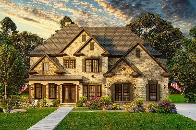 Dream House Plan - Exterior - Front Elevation 7 for Traditional House Plan #54-450 - 5 bed, 4 bath