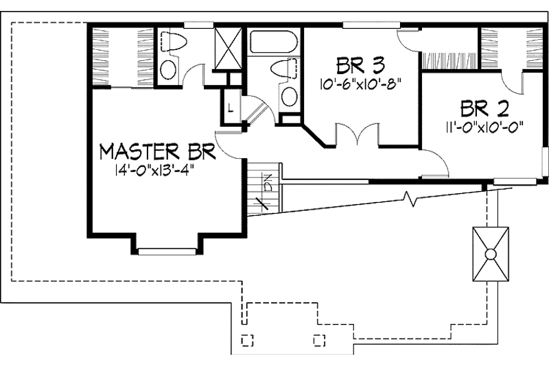 House Blueprint - Floor Plan - Upper Floor for Traditional House Plan #320-591 - 4 bed, 2.5 bath