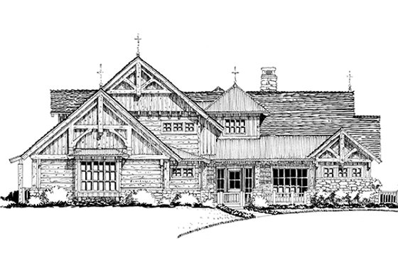 Exterior - Front Elevation 4 for Craftsman House Plan #942-30 - 4 bed, 4.5 bath