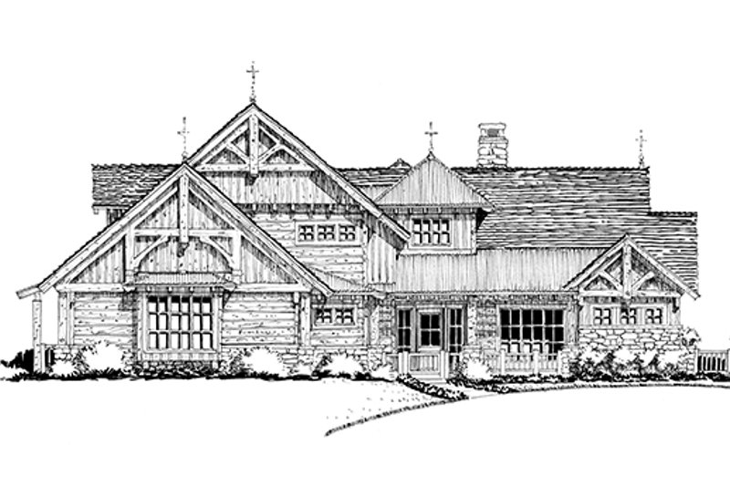 Architectural House Design - Exterior - Front Elevation 4 for Craftsman House Plan #942-30 - 4 bed, 4.5 bath