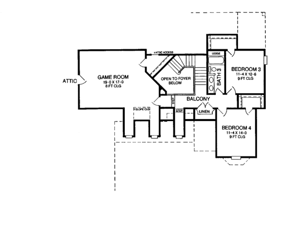 Architectural House Design - Country Floor Plan - Upper Floor Plan #952-107